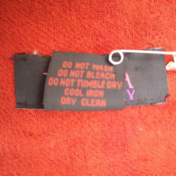 Tiara Accessory Rusty Red & Brown Made in India 100% Wool Wrap / Scarf - Picture 5 of 5